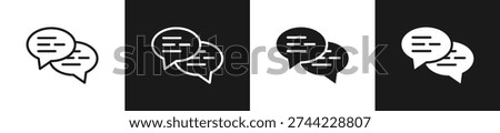 Speech Bubble line n glyph icon style in white and background