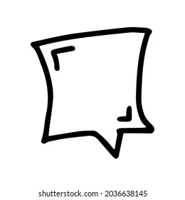 Speech bubble line vector doodle simple icon