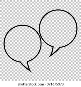 Speech bubble line vector icon on transparent background