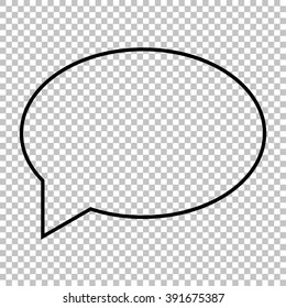Speech bubble line vector icon on transparent background