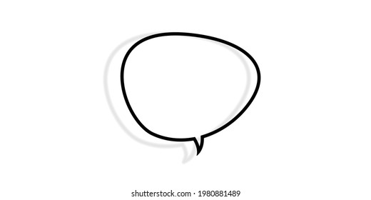 Speech bubble lined icon illustration