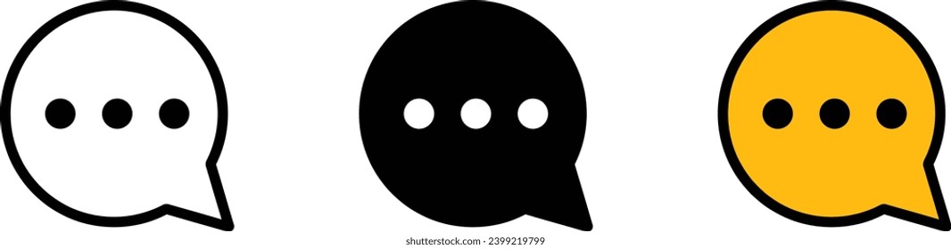 Speech bubble lined, isolated and colored style. Chat, comment icon collection. Vector Illustration