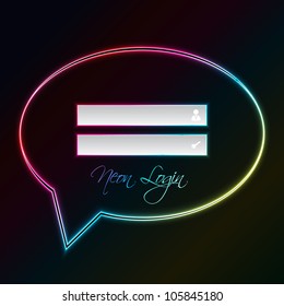 Speech bubble login screen with plasma effect
