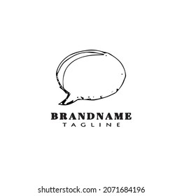 speech bubble logo cartoon icon flat black modern vector illustration