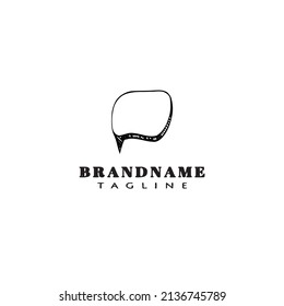 speech bubble logo cartoon icon template black modern illustration