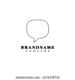 speech bubble logo cartoon icon template black modern vector graphic