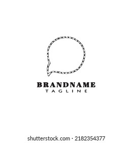 logotipo de burbuja de voz caricatura plantilla de icono de forma moderna negra