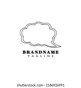 logotipo de burbuja de voz caricatura plantilla de icono ilustración moderna negra