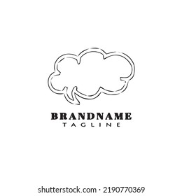 símbolo de la caricatura del logo de la burbuja de voz plantilla de icono de vector moderno negro