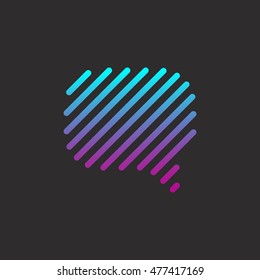 Speech bubble logo concept. Striped colorful logo design. Eps10 vector speech bubble logotype.