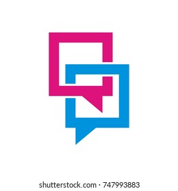 speech bubble logo design template vector