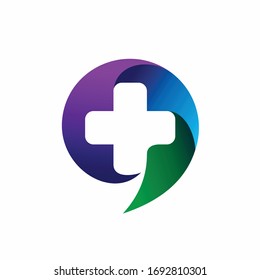 speech bubble logo, hospital logo design