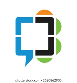 Speech bubble logo on white background