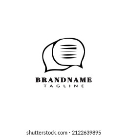 speech bubble logo shape icon template black modern vector illustration
