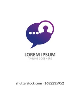 Speech bubble logo symbol communication creative template design