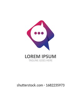 Speech bubble logo symbol communication creative template design