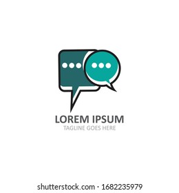 Símbolo de logotipo de burbuja de voz comunicación diseño de plantilla creativa