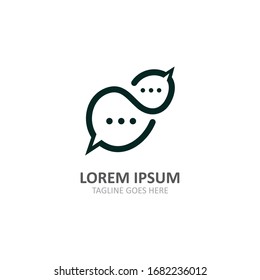 Speech bubble logo symbol communication creative template design