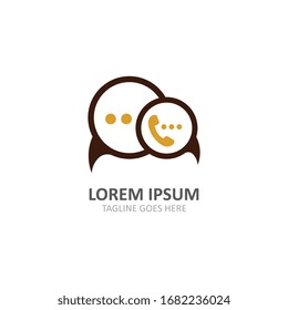 Símbolo de logotipo de burbuja de voz comunicación diseño de plantilla creativa