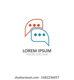 Símbolo de logotipo de burbuja de voz comunicación diseño de plantilla creativa