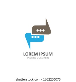 Símbolo de logotipo de burbuja de voz comunicación diseño de plantilla creativa