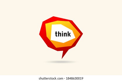 Speech bubble logo symbol, think communication creative template design