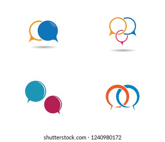Speech bubble logo template vector icon