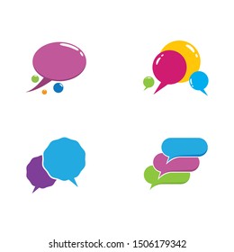 Speech bubble logo template vector icon