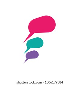 Speech bubble logo template vector icon