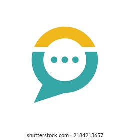 Speech bubble logo vector design