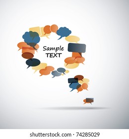 Speech bubble made from colorful small bubbles