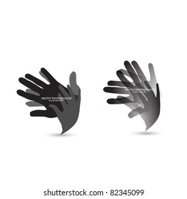 speech bubble made from hands-vector