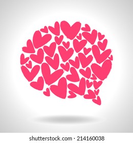 Speech bubble made of hearts