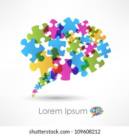 speech bubble made from puzzle