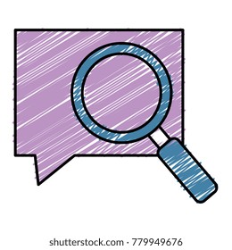 speech bubble with magnifying glass