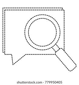 speech bubble with magnifying glass