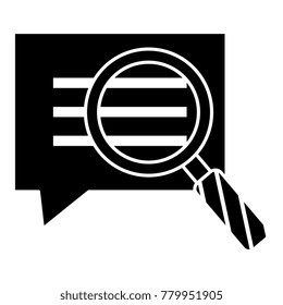 speech bubble with magnifying glass