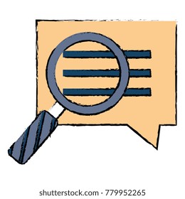 speech bubble with magnifying glass
