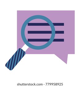 speech bubble with magnifying glass