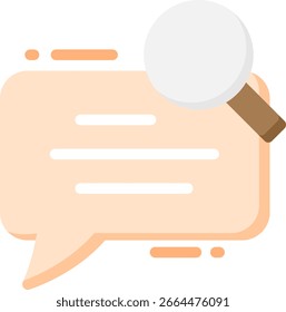 Speech Bubble with Magnifying Glass Icon
