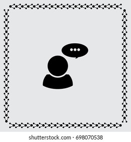 Speech bubble and the man vector icon