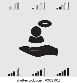 Speech bubble and the man vector icon