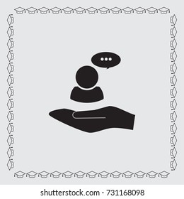 Speech bubble and the man vector icon