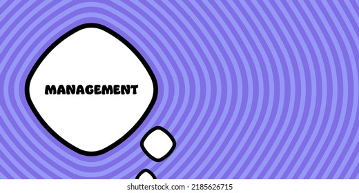 Speech bubble with Management text. Boom retro comic style. Pop art style. Vector line icon for Business and Advertising.