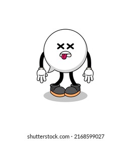 ilustración de mascota de burbujas de voz está muerta, diseño de caracteres