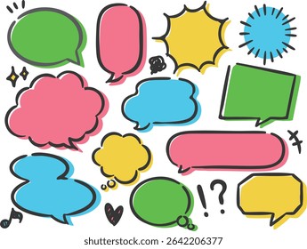 Speech bubble material set color version