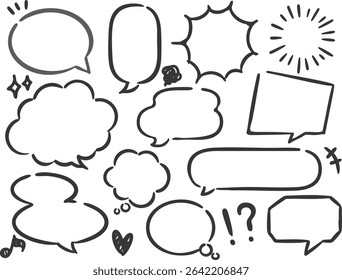 Speech bubble material set monochrome version