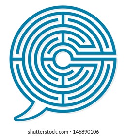 Speech Bubble Maze Labyrinth Puzzle Illustration Difficult Communication