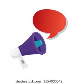 speech bubble with megaphone isolated icon vector illustration design