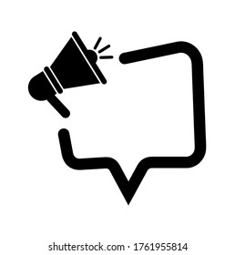 speech bubble and megaphone sign